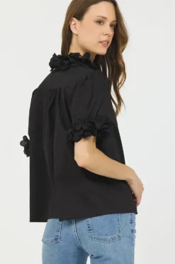 Floral Trim Blouse