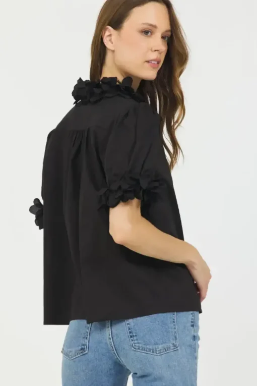 Floral Trim Blouse