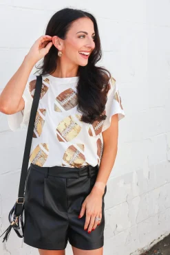 Gold Football Tee