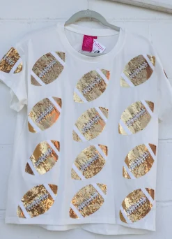 Gold Football Tee