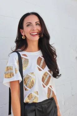Gold Football Tee