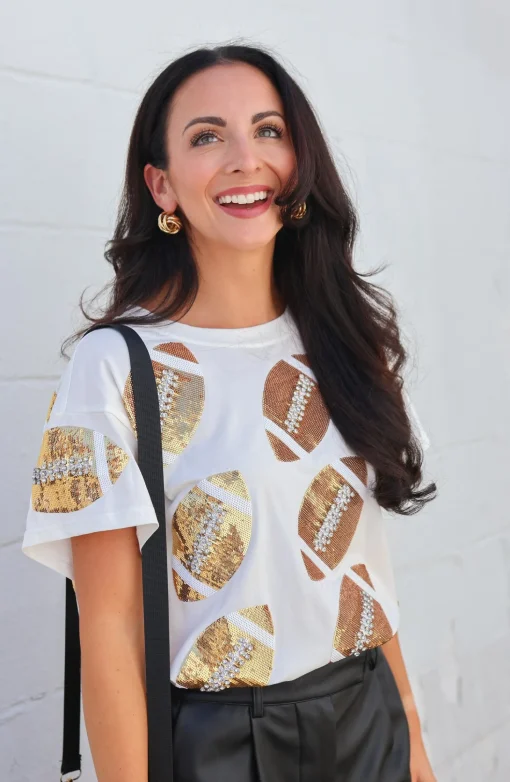 Gold Football Tee