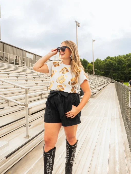 Gold Football Tee