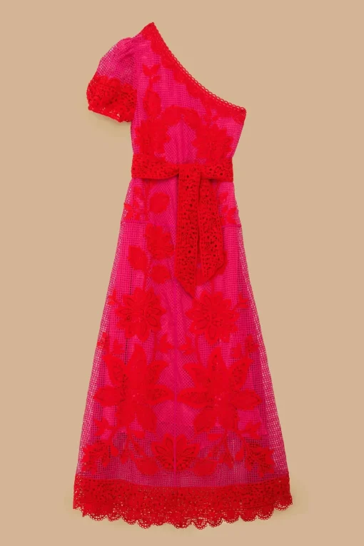 Guipuire One Shoulder Dress