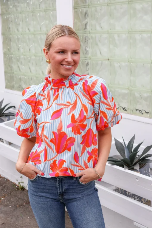 Kate Floral Stripe Top