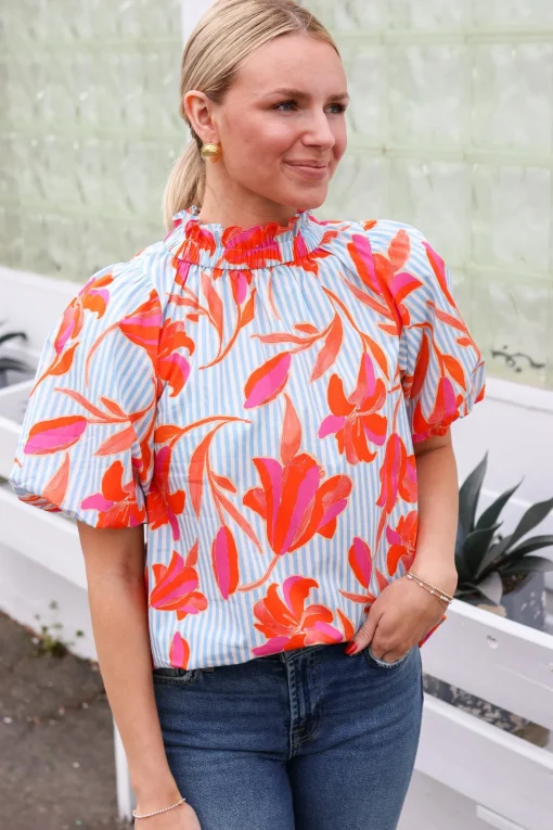 Kate Floral Stripe Top