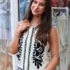Lila Embroidered Knit Top