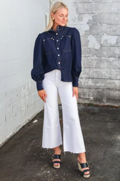 Saraswati Denim Top