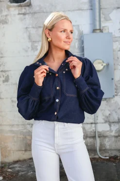 Saraswati Denim Top