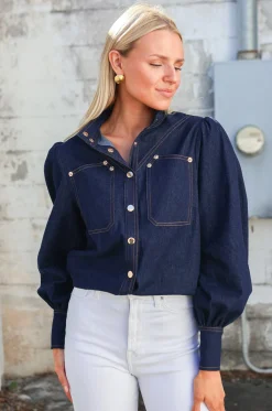 Saraswati Denim Top