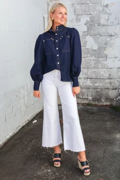 Saraswati Denim Top