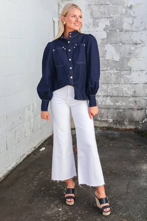 Saraswati Denim Top