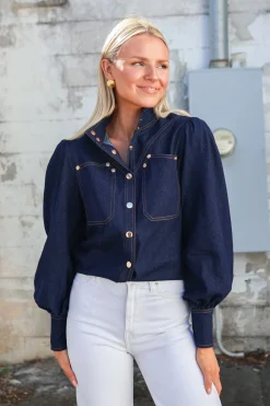 Saraswati Denim Top