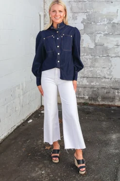 Saraswati Denim Top