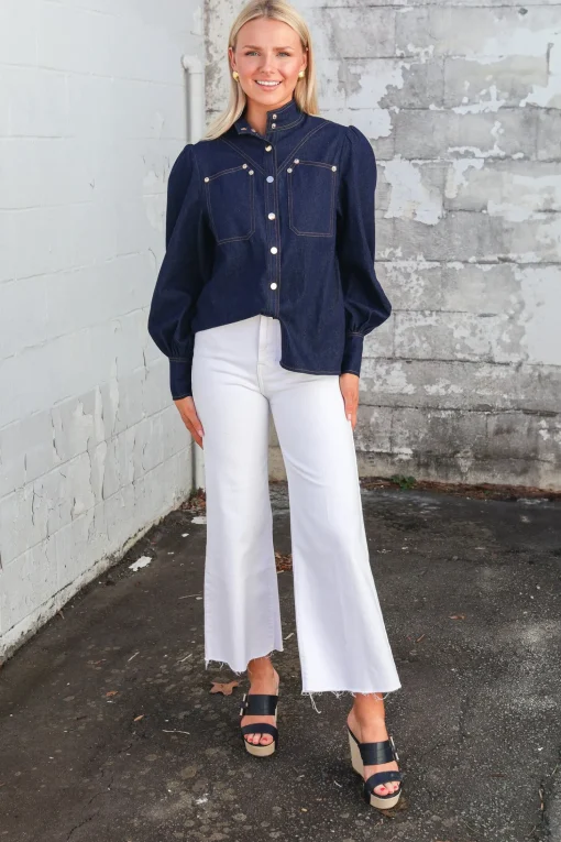 Saraswati Denim Top