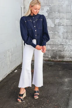 Saraswati Denim Top