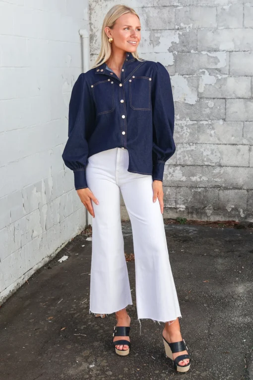 Saraswati Denim Top