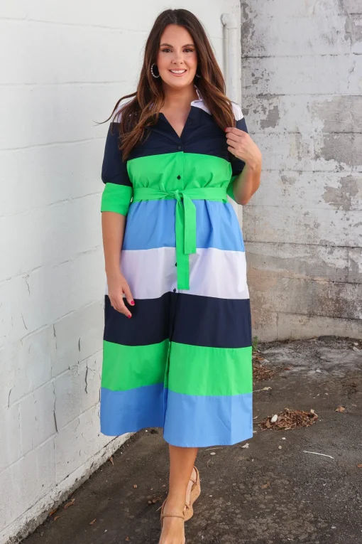 Verde Poplin Dress