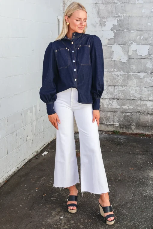 Saraswati Denim Top